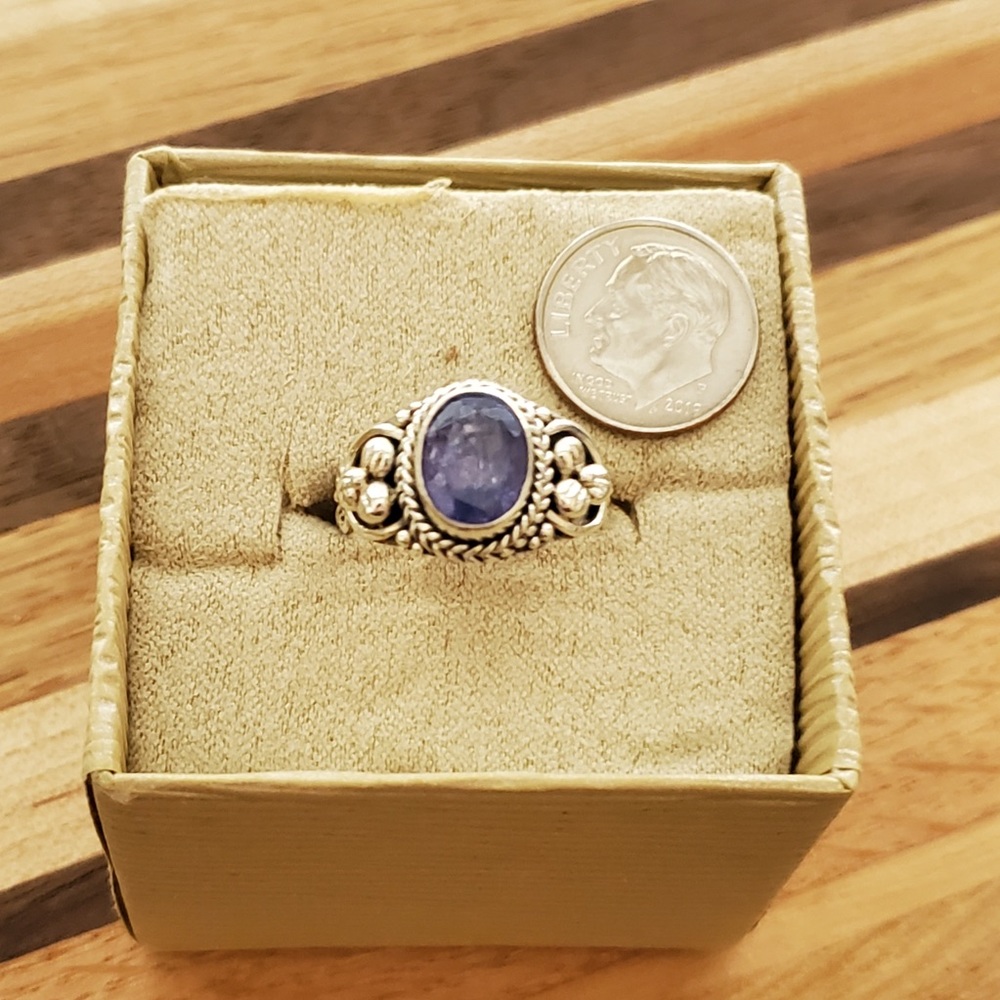 Artisan Rough Cut Tanzanite In SS Ring Sz 8 (NWOT) New Without Tags - Picture 9 of 16
